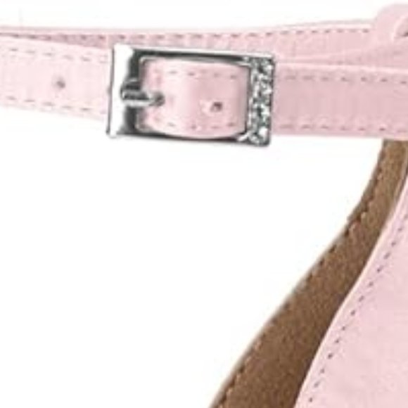 ERIJUNOR Pink Ankle Strap Satin Heels With Rhinestone Brooch  NEW IN BOX!!! - Picture 7 of 12